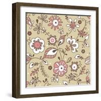 Floral Pattern-lozas-Framed Art Print