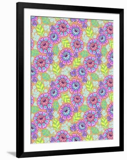 Floral Peach Sorbet-Hello Angel-Framed Giclee Print