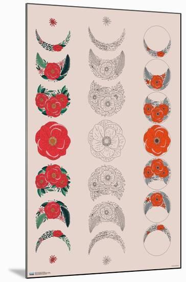 Floral Phases of the Moon-Trends International-Mounted Poster