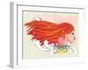 Floral Portrait of Red Haired Girl-artshock-Framed Art Print