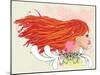 Floral Portrait of Red Haired Girl-artshock-Mounted Art Print