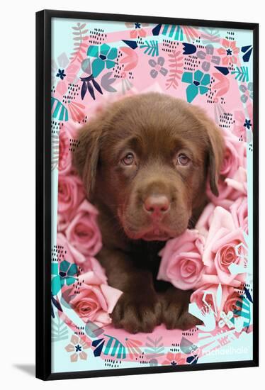 Floral Puppy-Rachael Hale-Framed Poster