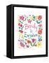 Floral Quote III-Farida Zaman-Framed Stretched Canvas