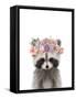 Floral Raccoon-Leah Straatsma-Framed Stretched Canvas