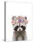 Floral Raccoon-Leah Straatsma-Stretched Canvas