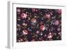 Floral Repeat on Black-null-Framed Giclee Print