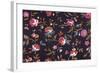 Floral Repeat on Black-null-Framed Giclee Print