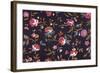 Floral Repeat on Black-null-Framed Giclee Print