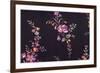 Floral Repeat on Black-null-Framed Giclee Print