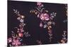 Floral Repeat on Black-null-Mounted Giclee Print