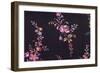 Floral Repeat on Black-null-Framed Giclee Print