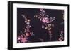 Floral Repeat on Black-null-Framed Giclee Print