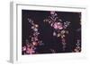 Floral Repeat on Black-null-Framed Giclee Print