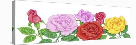 Floral Roses-Kimura Designs-Stretched Canvas