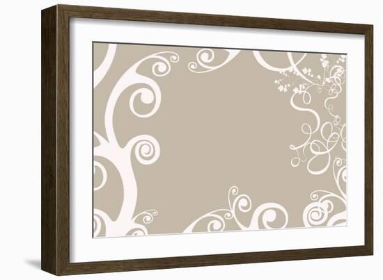 Floral Scroll-chughes-Framed Art Print