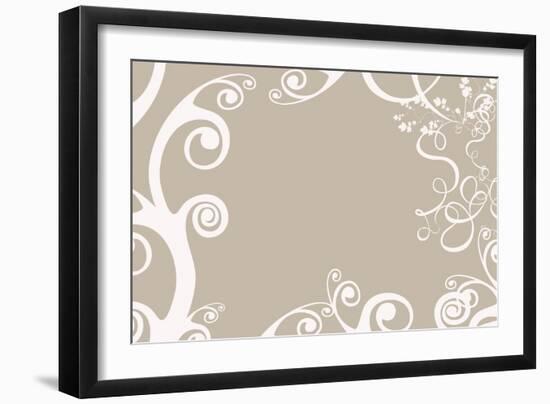 Floral Scroll-chughes-Framed Art Print