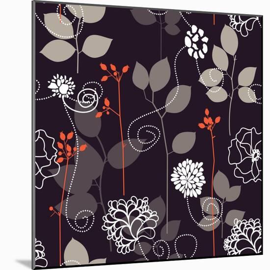 Floral Seamless Background-Danussa-Mounted Art Print