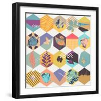 Floral Seamless Geometric Background-theromb-Framed Art Print