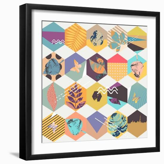 Floral Seamless Geometric Background-theromb-Framed Art Print