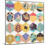 Floral Seamless Geometric Background-theromb-Mounted Art Print