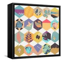 Floral Seamless Geometric Background-theromb-Framed Stretched Canvas