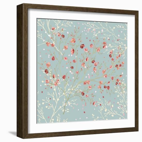 Floral Seamless Pattern with Blooming Branches in Springtime-Milovelen-Framed Art Print