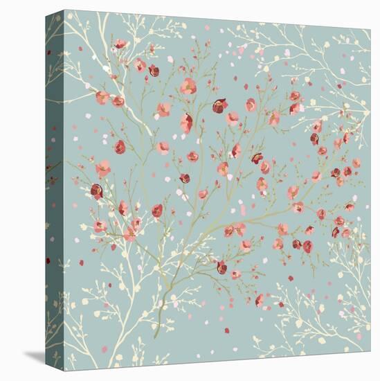 Floral Seamless Pattern with Blooming Branches in Springtime-Milovelen-Stretched Canvas