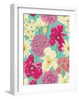 Floral Seamless Pattern with Flowers in Watercolor Style-hoverfly-Framed Art Print