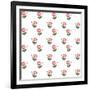 Floral Seamless Pattern with Flowers on White-Fuzzyfox-Framed Art Print