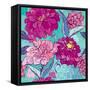 Floral Seamless Pattern with Hand Drawn Flowers - Chrysanthemum and Peony.-lian2011-Framed Stretched Canvas