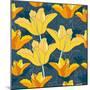Floral Seamless Pattern with Yellow Tulips-marymyyr-Mounted Art Print