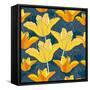 Floral Seamless Pattern with Yellow Tulips-marymyyr-Framed Stretched Canvas