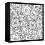 Floral Seamless Pattern. Zentangle Doodle Background. Black and White Hand-Drawn Pattern.-null-Framed Stretched Canvas