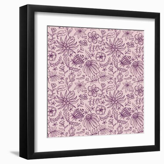 Floral Seamless-gollli-Framed Art Print