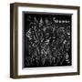 Floral Set on Chalkboard-klepsidra-Framed Art Print