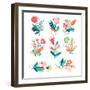 Floral Set-lenlis-Framed Premium Giclee Print