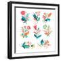 Floral Set-lenlis-Framed Premium Giclee Print