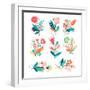 Floral Set-lenlis-Framed Premium Giclee Print