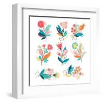 Floral Set-lenlis-Framed Art Print