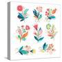 Floral Set-lenlis-Stretched Canvas