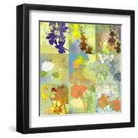 Floral Shadows-9 Patch-Jan Weiss-Framed Art Print