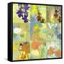 Floral Shadows-9 Patch-Jan Weiss-Framed Stretched Canvas