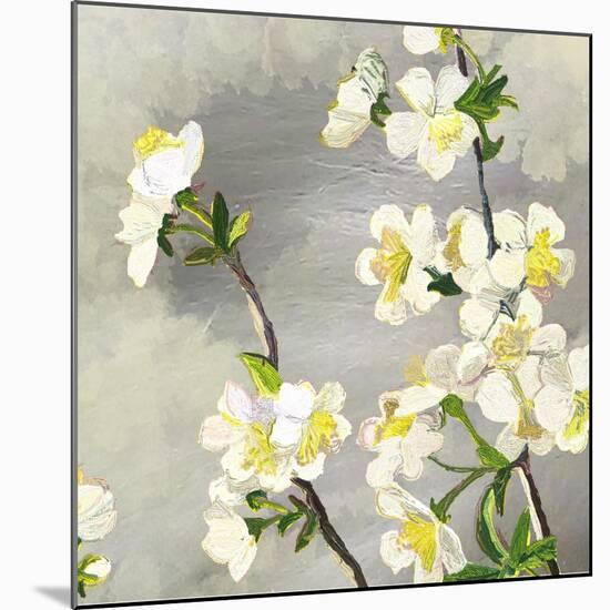 Floral - Silver-The Saturday Evening Post-Mounted Giclee Print