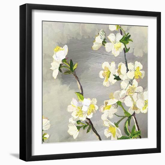 Floral - Silver-The Saturday Evening Post-Framed Giclee Print