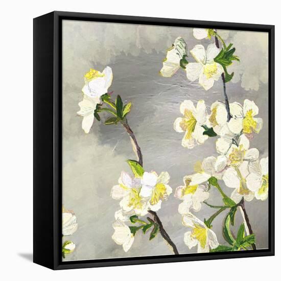 Floral - Silver-The Saturday Evening Post-Framed Stretched Canvas