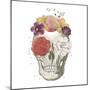 Floral Skull I-Wild Apple-Mounted Art Print