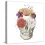 Floral Skull I-Wild Apple-Stretched Canvas