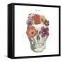 Floral Skull II-Wild Apple-Framed Stretched Canvas