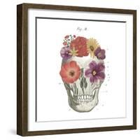 Floral Skull II-Wild Apple-Framed Art Print