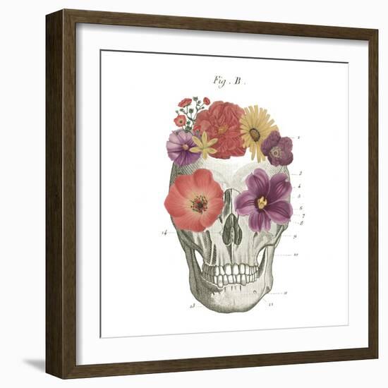 Floral Skull II-Wild Apple-Framed Art Print